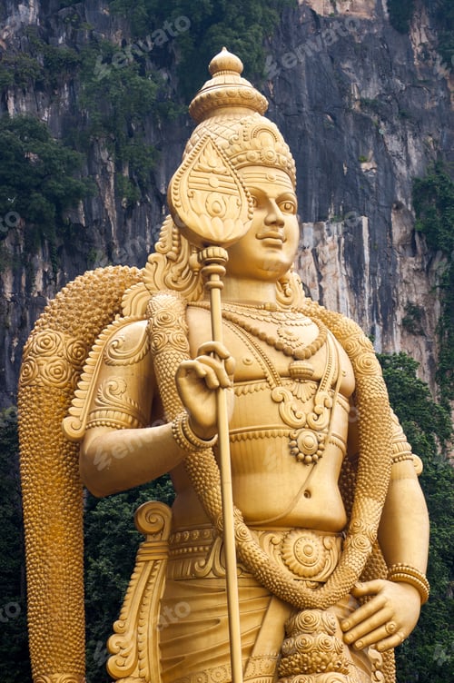 Preview: Statue of Kartikeya or Murugan at Batu Caves, Malaysia