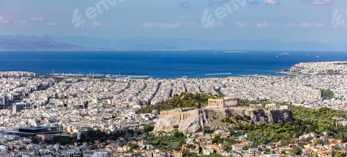 Preview: Athens, Greece. Athens Acropolis and city aerial view from Lycavittos hill