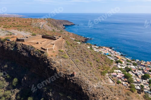 Preview: Aerial view Cidade Velha city in Santiago - Cape Verde - Cabo Verde