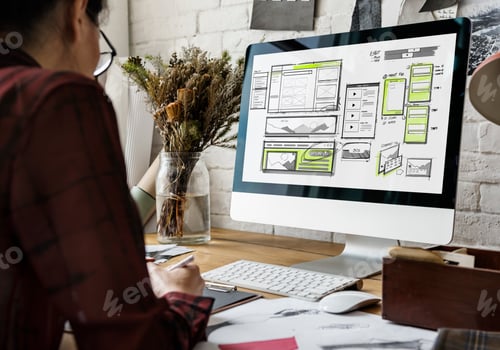 Preview: Website development layout sketch drawing