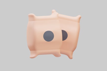 Preview: Two beige cushions with central circular cavities