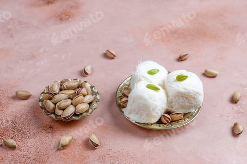 Preview: Turkish floss halva pishmanie,cotton candy dessert.