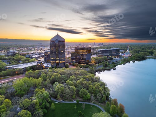 Preview: Bloomington, Minnesota, USA cityscape on Lake Normandale