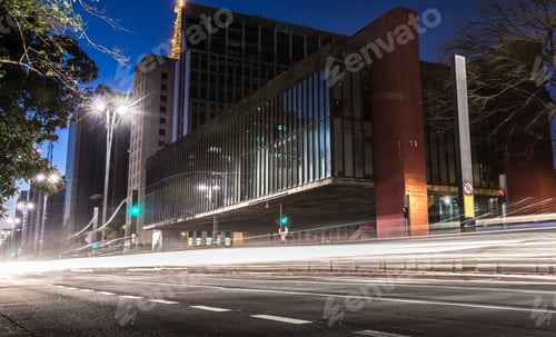 Preview: Paulista Avenue At Night In Sao Paulo, Brazil