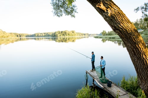 Preview: Men fishing on the lake