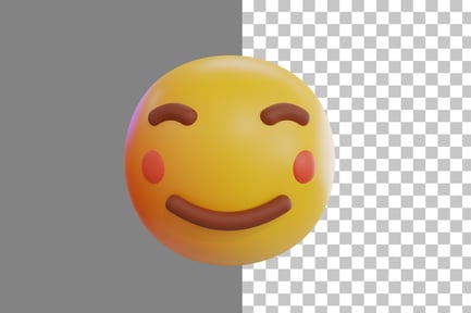 Preview: Red Cheeks Emoji 3D Icon