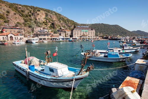 Preview: Ancient harbour from Assos Temple located in the Ayvacık district of Canakkale.
