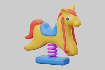 Preview: Cartoon spring horse toy