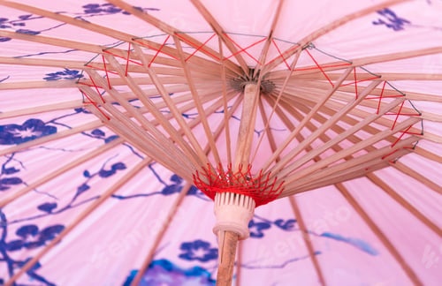 Preview: Asian Umbrella Detail Handmade Decorated Close Up