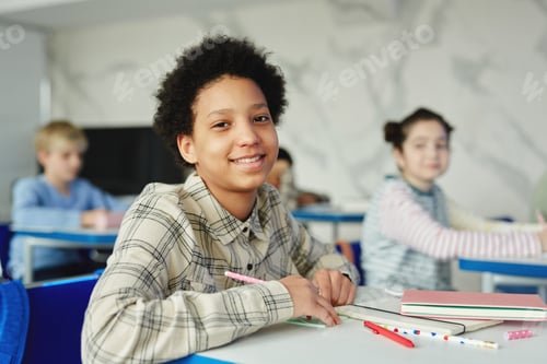 Preview: Smiling Black Girl in Classroom