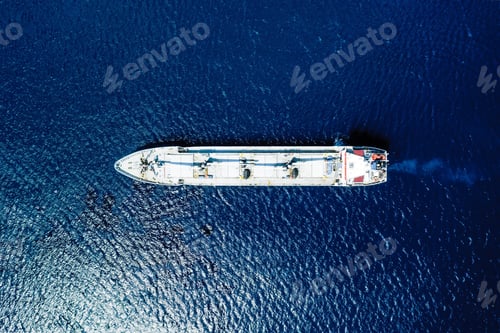 Preview: Aerial view of a blue sea and a boat