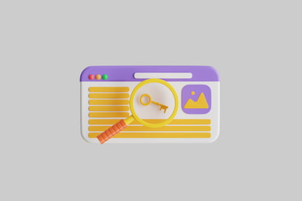 Preview: White object with purple stripe, yellow lines, and icons.
