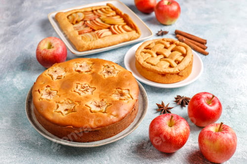 Preview: Homemade apple pie,cake and galette.