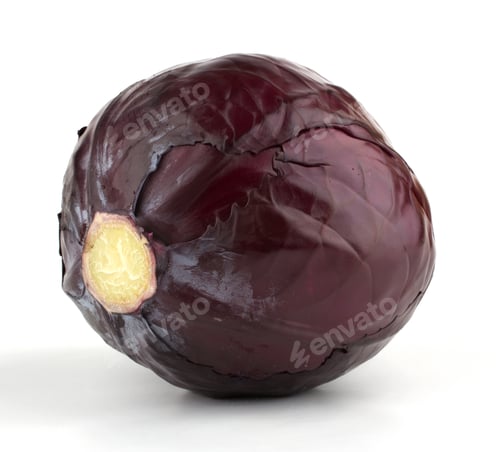 Preview: fresh red cabbage on a white background