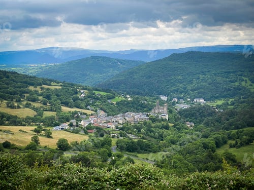 Preview: view on old village Saint Nectaire in Auvergne, Famous for its cow cheese