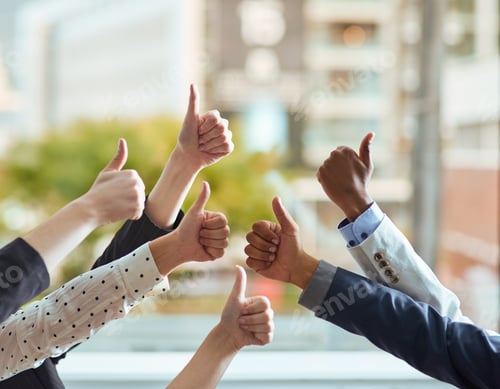 Preview: Exceptional work. Cropped shot of a group of businesspeople showing a thumbs up gesture.