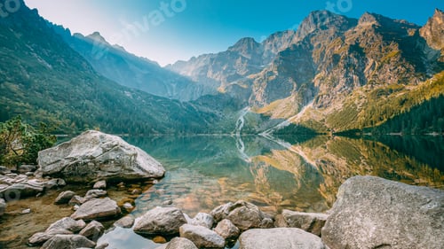 Preview: Tatra National Park, Poland. Small Mountains Lake Zabie Oko Or Male Morskie Oko In Summer Morning