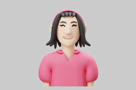Preview: Cartoonish girl with headband character