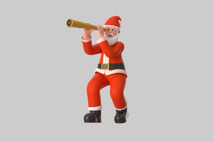 Preview: Santa looking through spyglass