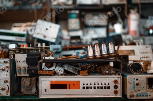 Preview: Old electrical testing tools in laboratory, nobody