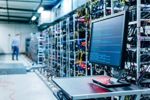 Preview: Bitcoin and crypto mining farm. Big data center.