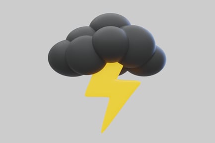 Preview: Cartoon thundercloud with lightning bolt