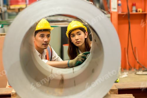 Preview: Foreman or worker work at factory site check up machine or products in site.