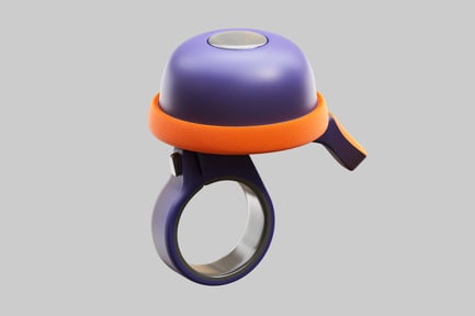 Preview: Purple and orange bicycle bell