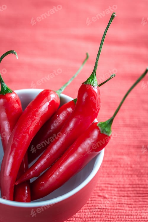 Preview: Bowl of fresh red chili peppers