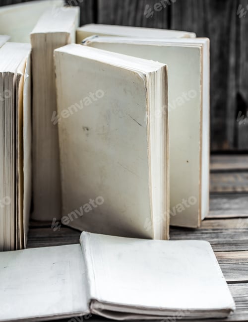 Preview: book on wooden background with space for text, concept of knowledge