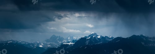 Preview: Mountain landscape before storm. Mounts Sofiya and Karakaya. Caucasus Mountains.