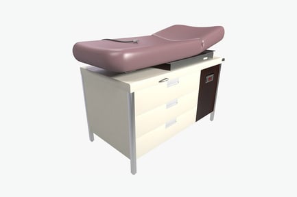 Preview: Medical examination table with adjacent cabinet