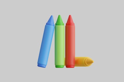 Preview: Bright colored crayons collection