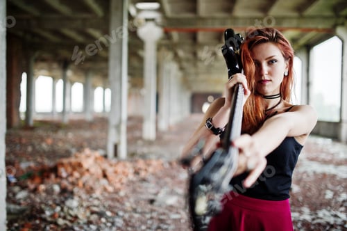 Preview: Portrait of gothic woman musician