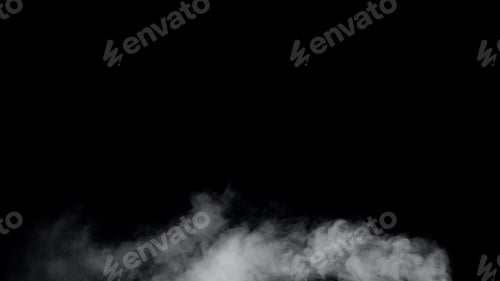 Preview: White smoke or fog isolated on black background.