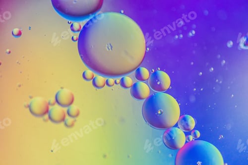 Preview: Rainbow abstract defocused background picture made with oil, water and soap