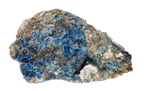 Preview: unpolished lazulite mineral isolated on white
