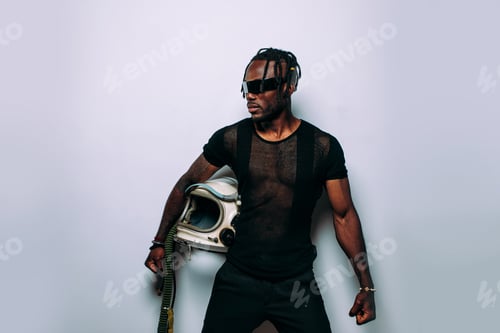 Preview: cinematic image of a futuristic astronaut