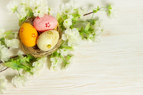 Preview: Colorful easter egg in nest