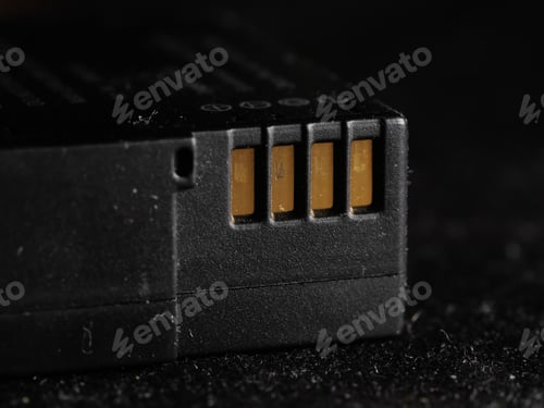 Preview: Closeup shot of a battery on a black background