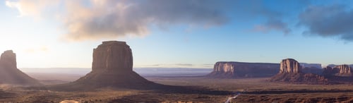 Preview: Desert Rocky Mountain American Landscape. Morning Sunny Sunrise