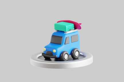 Preview: Contemporary Toy Truck with Attached Surfboard