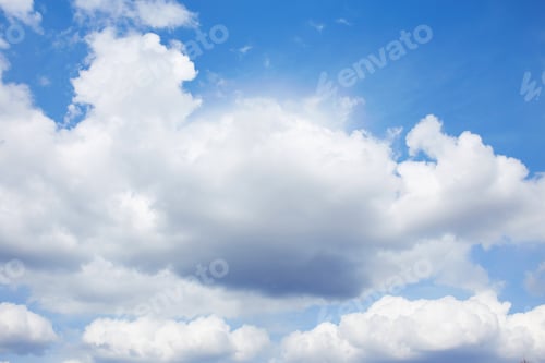 Preview: White clouds in a blue sky. Beautiful natural background