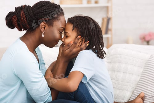 Preview: Loving african mom spending time with child