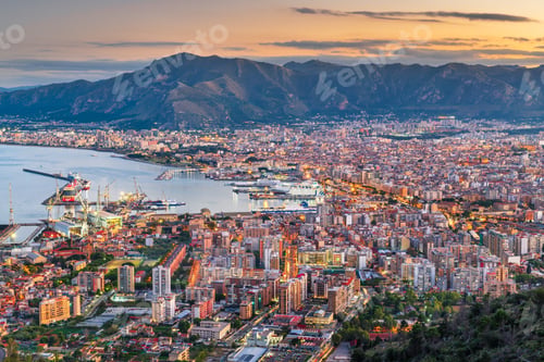 Preview: Palermo, Italy Skyline Over the Port