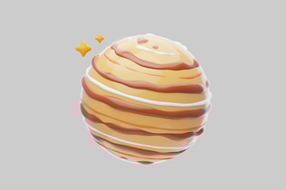 Aperçu: Objet rond à rayures brunes et blanches