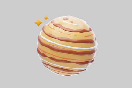 Preview: Round object with brown and white stripes