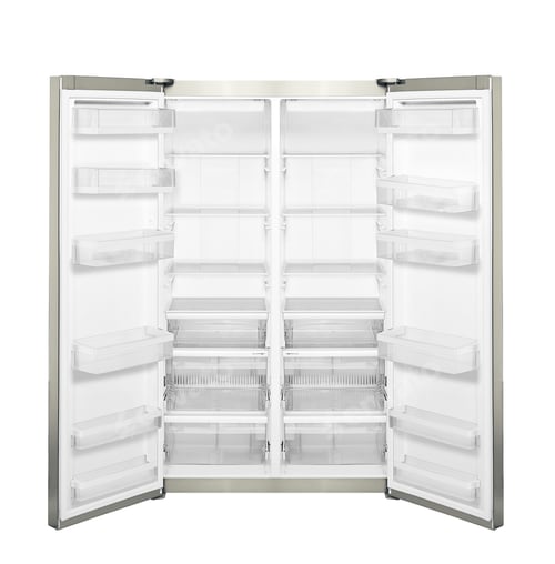 Preview: refrigerator with open door isolated