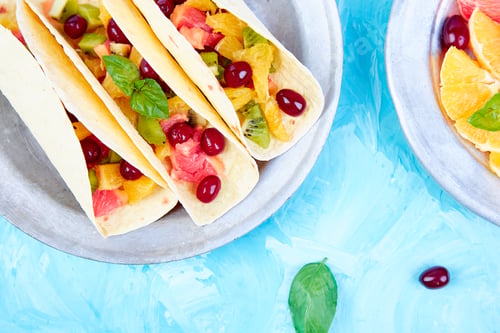 Vista previa: Tacos de frutas. Aperitivos de verano.