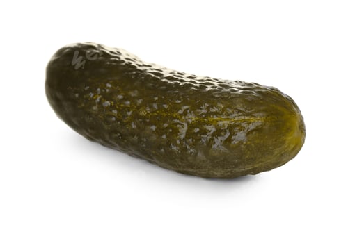 Preview: Tasty crunchy pickled cucumber isolated on white